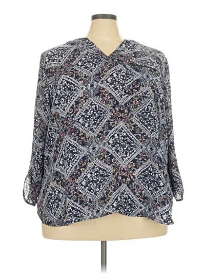 Pre-owned Maurices 3/4 Sleeve Blouse In Blue