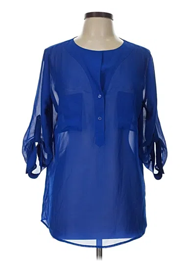 Pre-owned Maurices 3/4 Sleeve Blouse In Blue