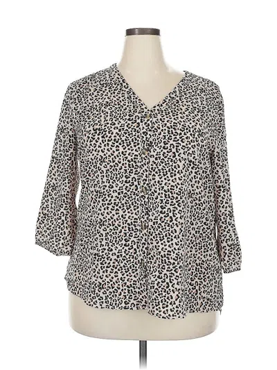 Pre-owned Maurices 3/4 Sleeve Blouse In Brown