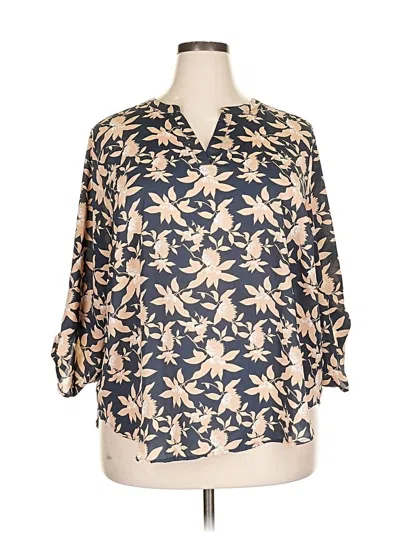Pre-owned Maurices 3/4 Sleeve Blouse In Brown
