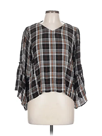Pre-owned Maurices 3/4 Sleeve Blouse In Brown