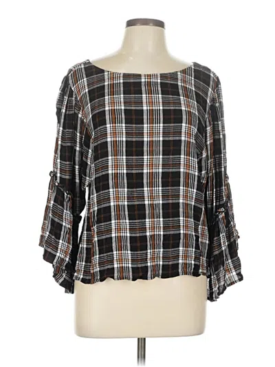 Pre-owned Maurices 3/4 Sleeve Blouse In Brown