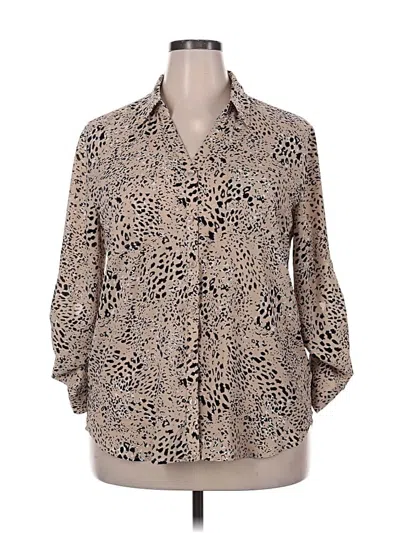 Pre-owned Maurices 3/4 Sleeve Blouse In Brown