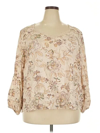 Pre-owned Maurices 3/4 Sleeve Blouse In Brown