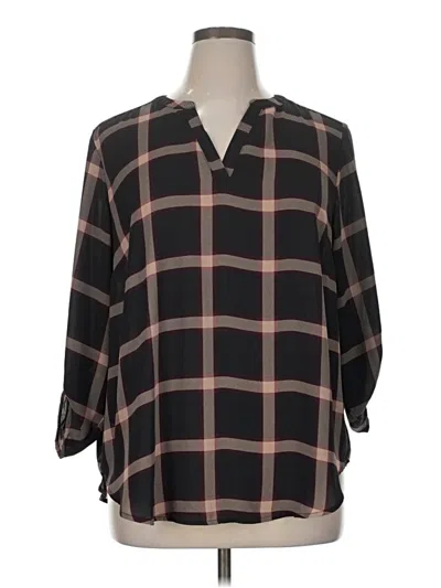 Pre-owned Maurices 3/4 Sleeve Blouse In Brown