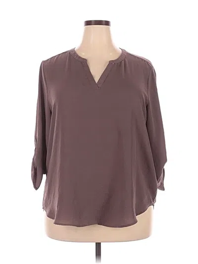 Pre-owned Maurices 3/4 Sleeve Blouse In Brown