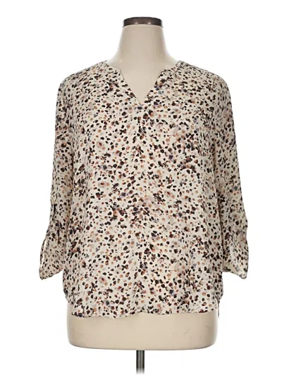 Pre-owned Maurices 3/4 Sleeve Blouse In Brown