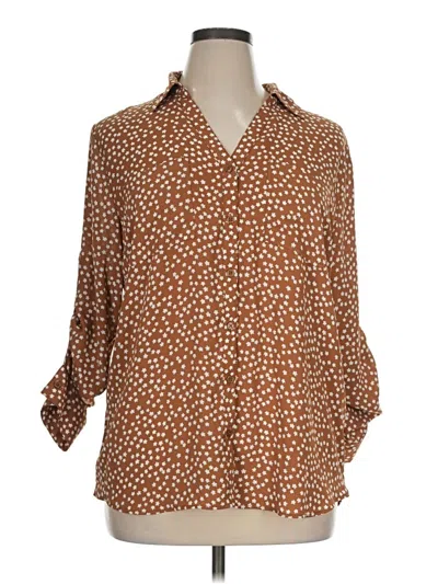 Pre-owned Maurices 3/4 Sleeve Blouse In Brown