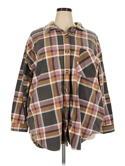 Pre-owned Maurices 3/4 Sleeve Blouse In Brown