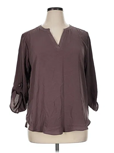 Maurices 3/4 Sleeve Blouse In Brown