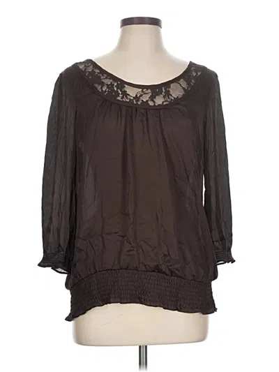 Pre-owned Maurices 3/4 Sleeve Blouse In Brown