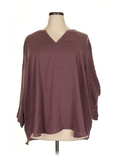 Pre-owned Maurices 3/4 Sleeve Blouse In Burgundy