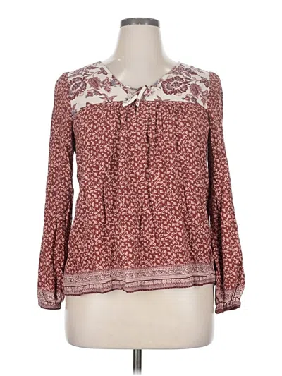 Pre-owned Maurices 3/4 Sleeve Blouse In Burgundy