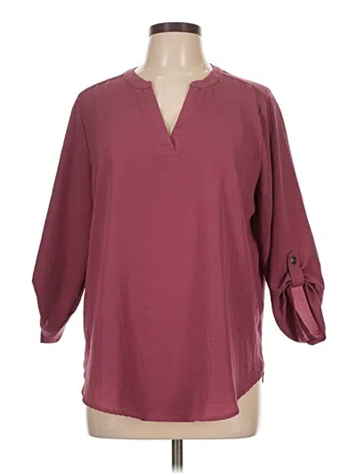 Pre-owned Maurices 3/4 Sleeve Blouse In Burgundy