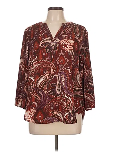 Maurices 3/4 Sleeve Blouse In Burgundy