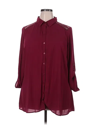 Pre-owned Maurices 3/4 Sleeve Blouse In Burgundy