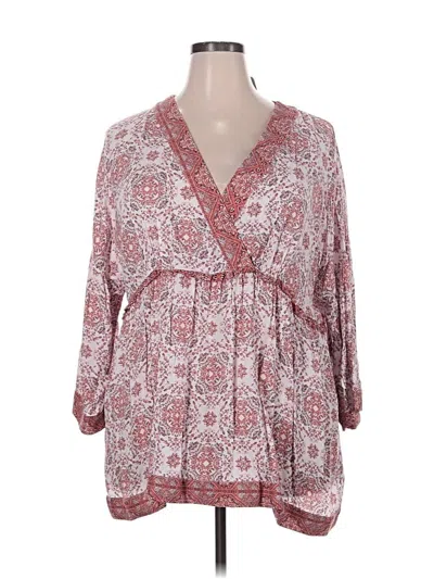 Maurices 3/4 Sleeve Blouse In Burgundy