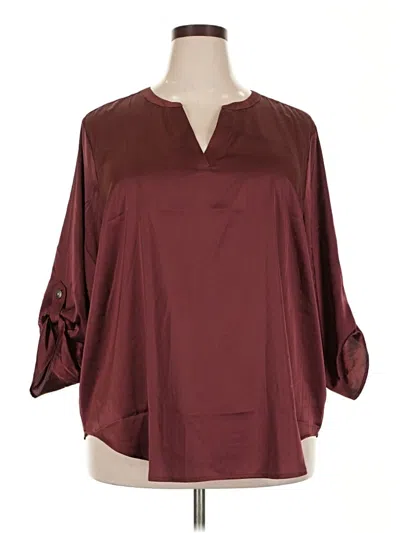 Maurices 3/4 Sleeve Blouse In Burgundy
