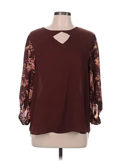 Pre-owned Maurices 3/4 Sleeve Blouse In Burgundy