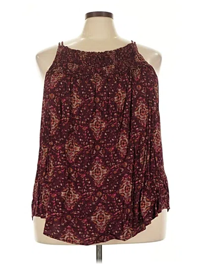 Maurices 3/4 Sleeve Blouse In Burgundy