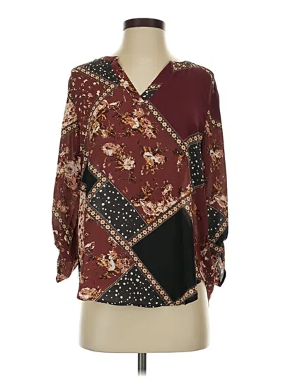 Pre-owned Maurices 3/4 Sleeve Blouse In Burgundy