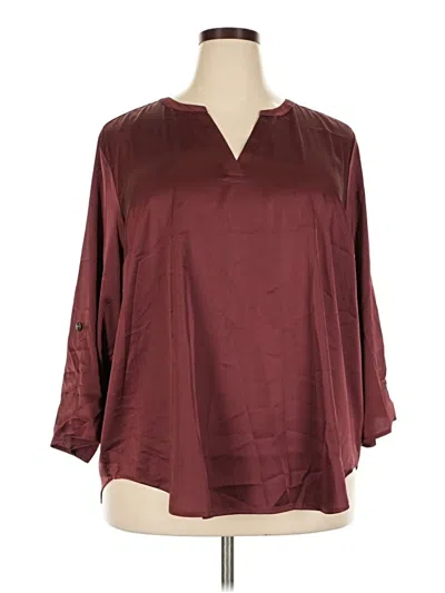 Pre-owned Maurices 3/4 Sleeve Blouse In Burgundy