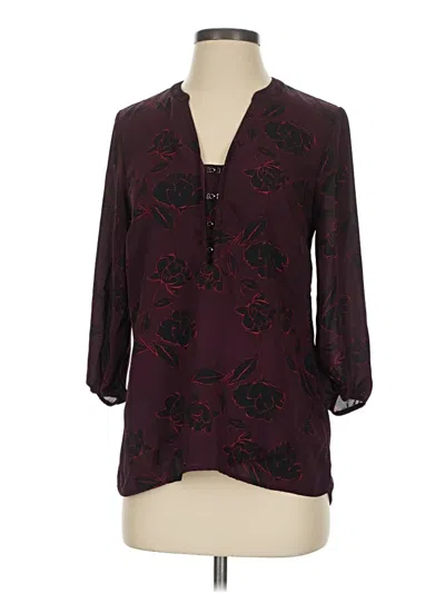 Pre-owned Maurices 3/4 Sleeve Blouse In Burgundy