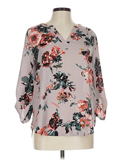 Pre-owned Maurices 3/4 Sleeve Blouse In Gray