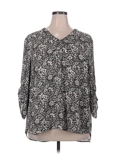 Pre-owned Maurices 3/4 Sleeve Blouse In Gray