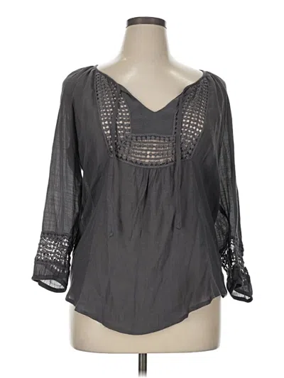 Pre-owned Maurices 3/4 Sleeve Blouse In Gray