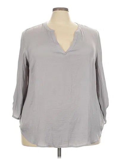 Pre-owned Maurices 3/4 Sleeve Blouse In Gray