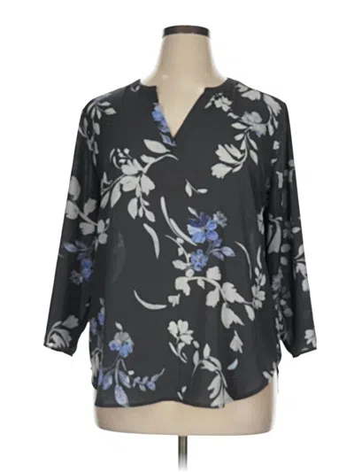 Pre-owned Maurices 3/4 Sleeve Blouse In Gray