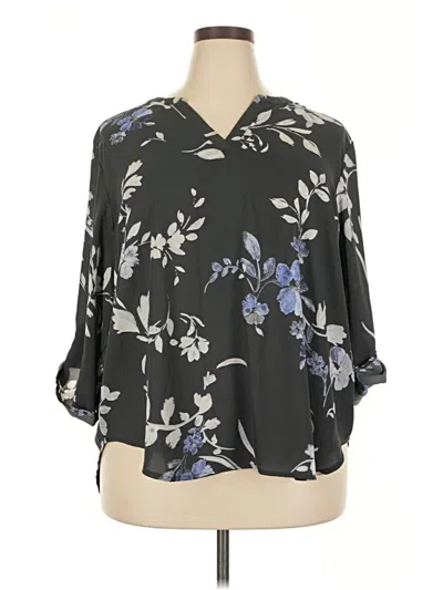 Pre-owned Maurices 3/4 Sleeve Blouse In Gray
