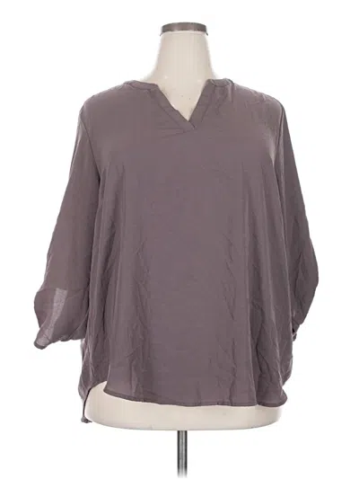 Pre-owned Maurices 3/4 Sleeve Blouse In Gray