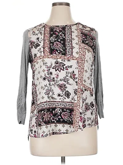 Pre-owned Maurices 3/4 Sleeve Blouse In Gray