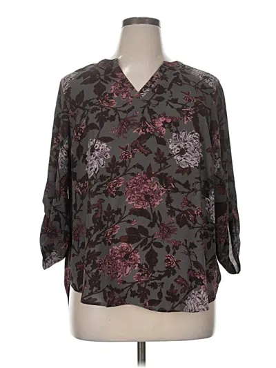 Pre-owned Maurices 3/4 Sleeve Blouse In Gray