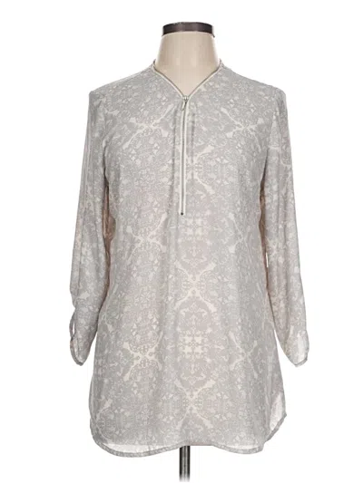 Pre-owned Maurices 3/4 Sleeve Blouse In Gray