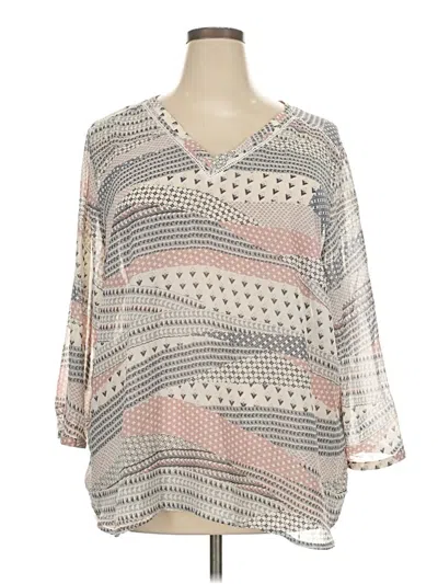 Pre-owned Maurices 3/4 Sleeve Blouse In Gray