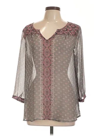Pre-owned Maurices 3/4 Sleeve Blouse In Gray