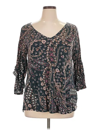 Pre-owned Maurices 3/4 Sleeve Blouse In Gray