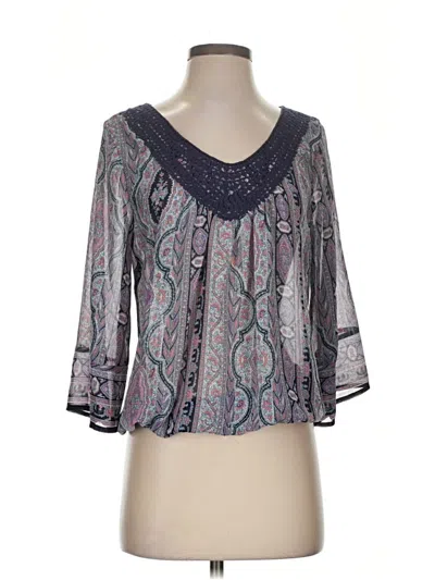 Pre-owned Maurices 3/4 Sleeve Blouse In Gray