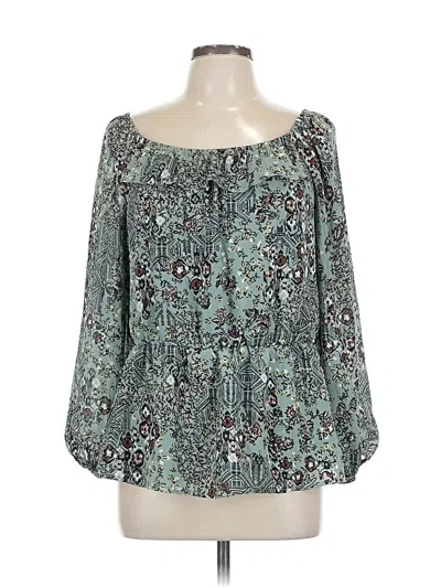 Pre-owned Maurices 3/4 Sleeve Blouse In Green