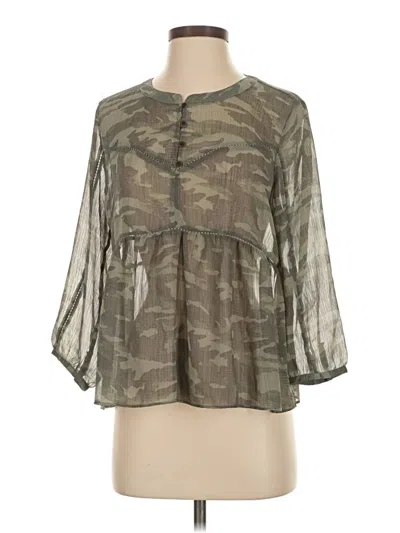 Pre-owned Maurices 3/4 Sleeve Blouse In Green