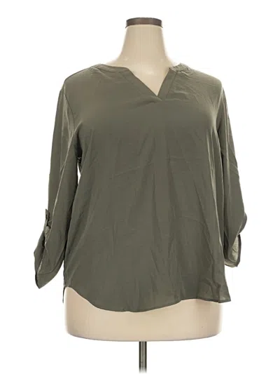 Pre-owned Maurices 3/4 Sleeve Blouse In Green