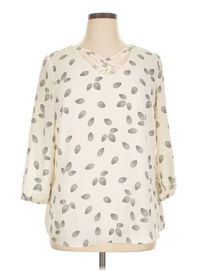 Pre-owned Maurices 3/4 Sleeve Blouse In Ivory