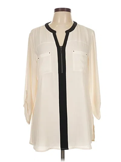 Pre-owned Maurices 3/4 Sleeve Blouse In Ivory