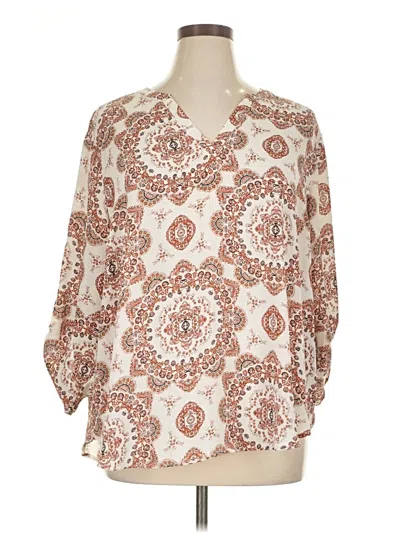 Pre-owned Maurices 3/4 Sleeve Blouse In Ivory