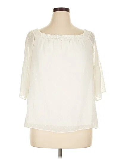 Pre-owned Maurices 3/4 Sleeve Blouse In Ivory
