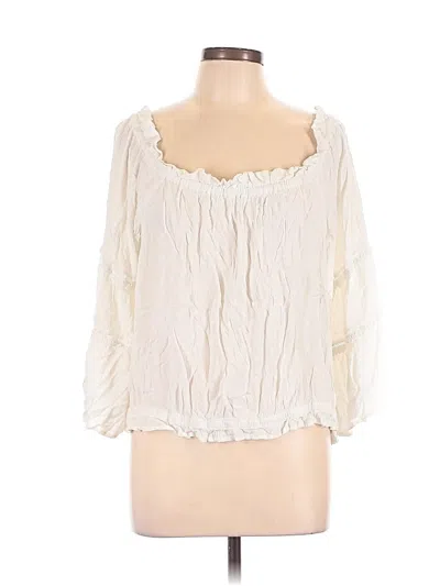Pre-owned Maurices 3/4 Sleeve Blouse In Ivory