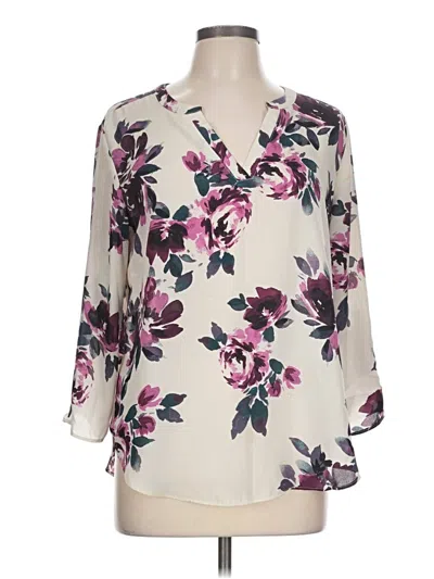 Pre-owned Maurices 3/4 Sleeve Blouse In Ivory